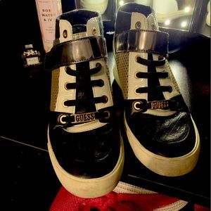 Guess boots black, white, gold and silver